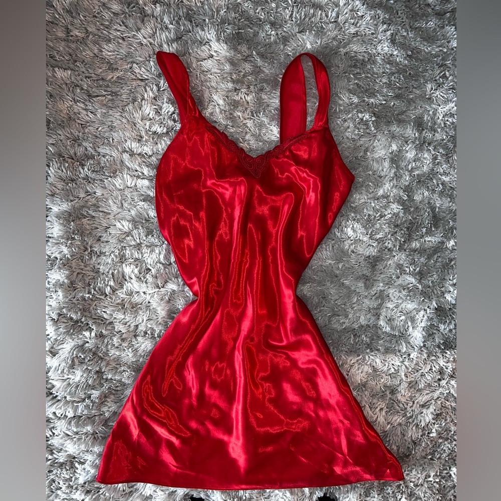 Sexy small red slip dress